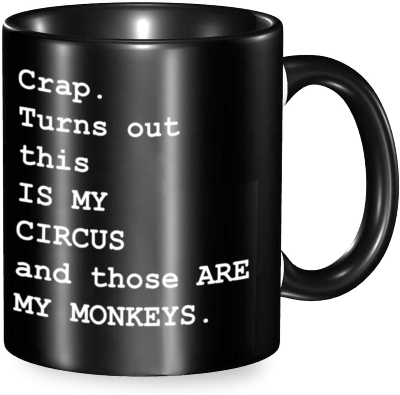 Flaskars Funny Coffee Mug for Women - Crap Turns Out This Is My Circus And These Are My Monkeys - Funny Gifts for Coworker Best Friend Mom Men - 11 oz Ceramic Tea Cup Novelty Mug