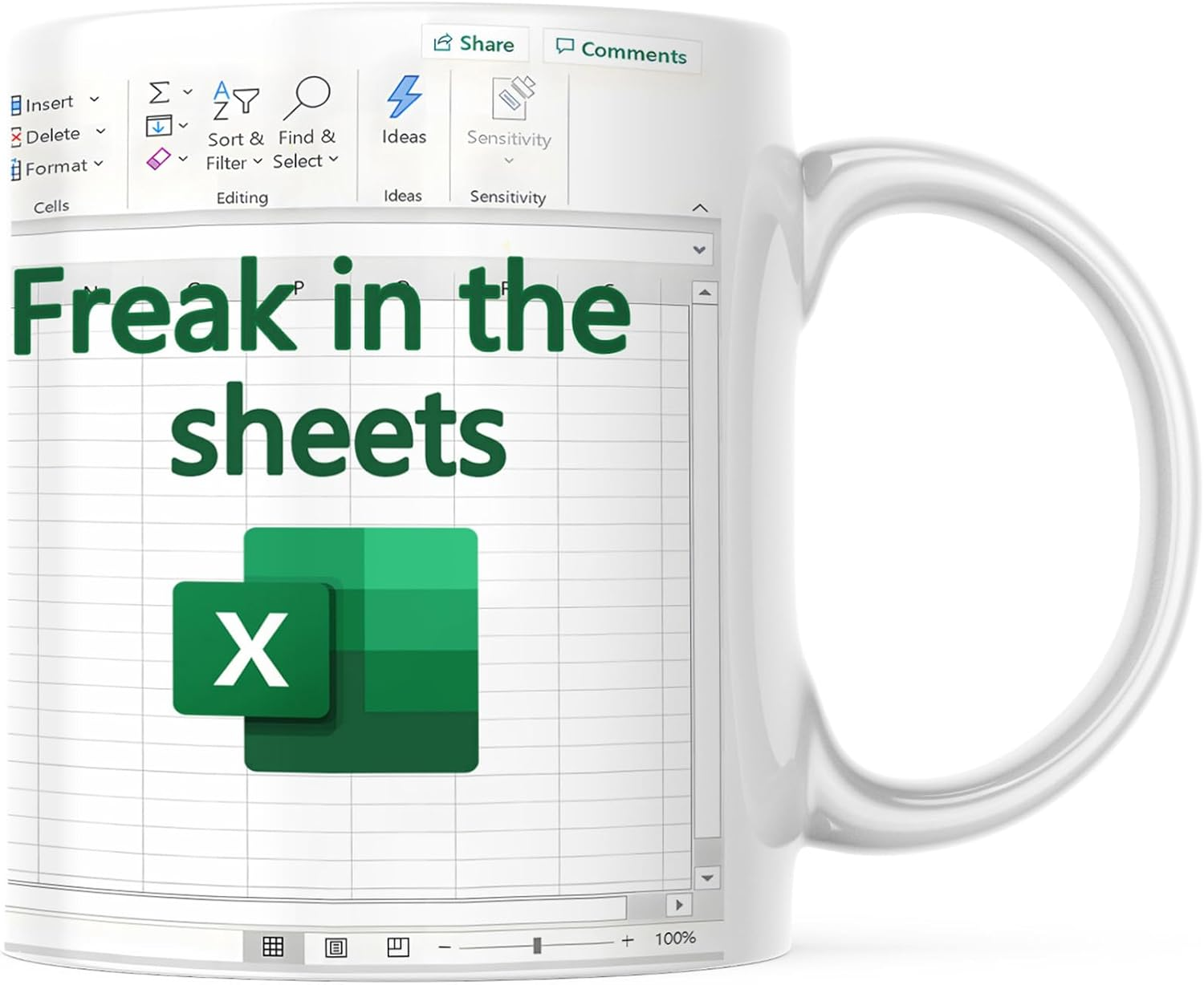 Funny Excel Coffee Mug, Freak In The Sheets Mug, Spreadsheet Excel Cup, Gifts for CPA CFO Coworkers Accounting Boss Friends, Novelty Gifts for Birthday Christmas New Year Men Women