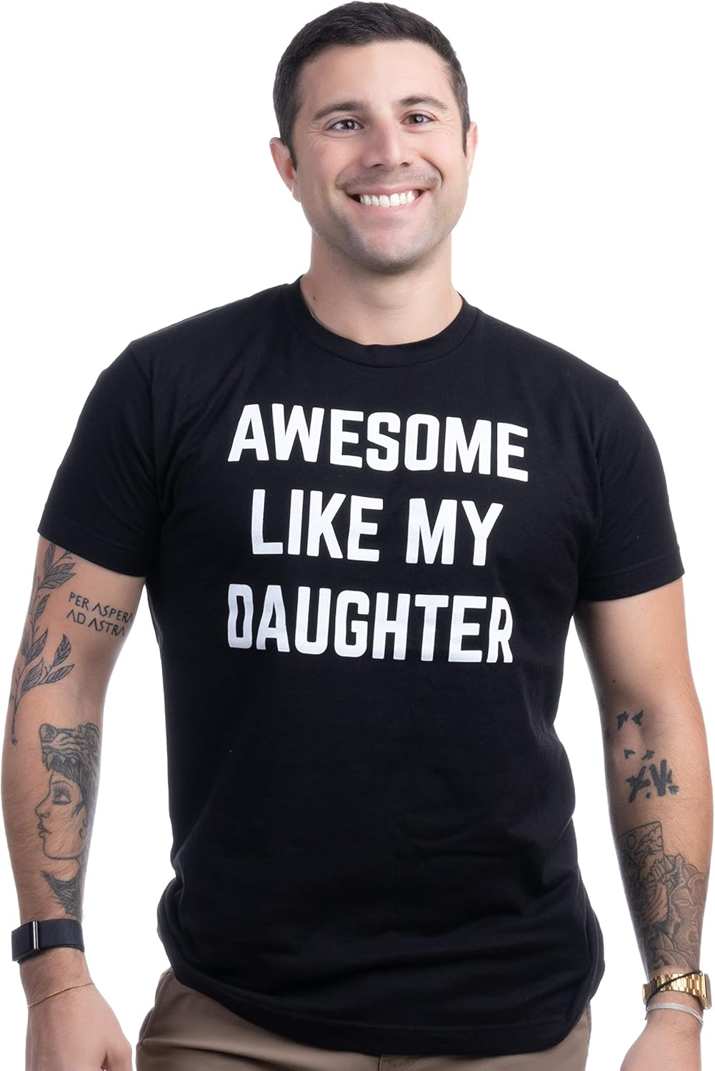 Awesome Like My Daughter | Funny Tee Shirt, Sarcastic Saying Humor Dad Joke T-Shirt for Father Grandpa Daddy