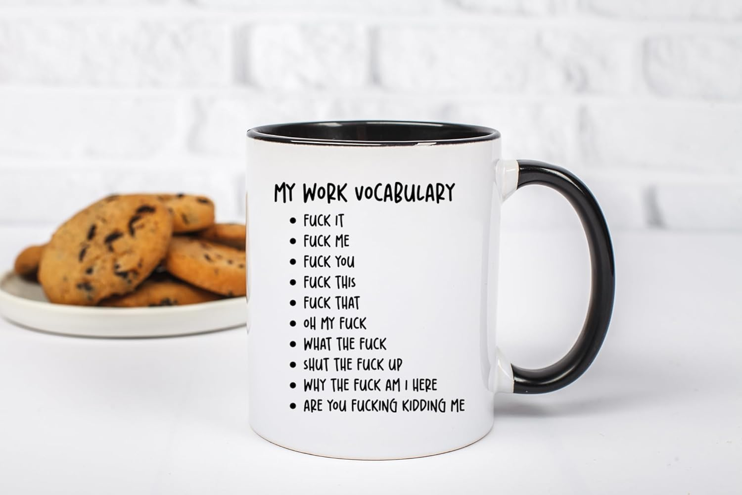 My Work Vocabulary Coffee Mug - Funny Coworker Birthday Gift Idea for Him or Her – Present for Boss Employer Bestfriend - Sarcastic Gag Going Away Farewell for Men Women - 11 oz Cup Novelty Drinkware