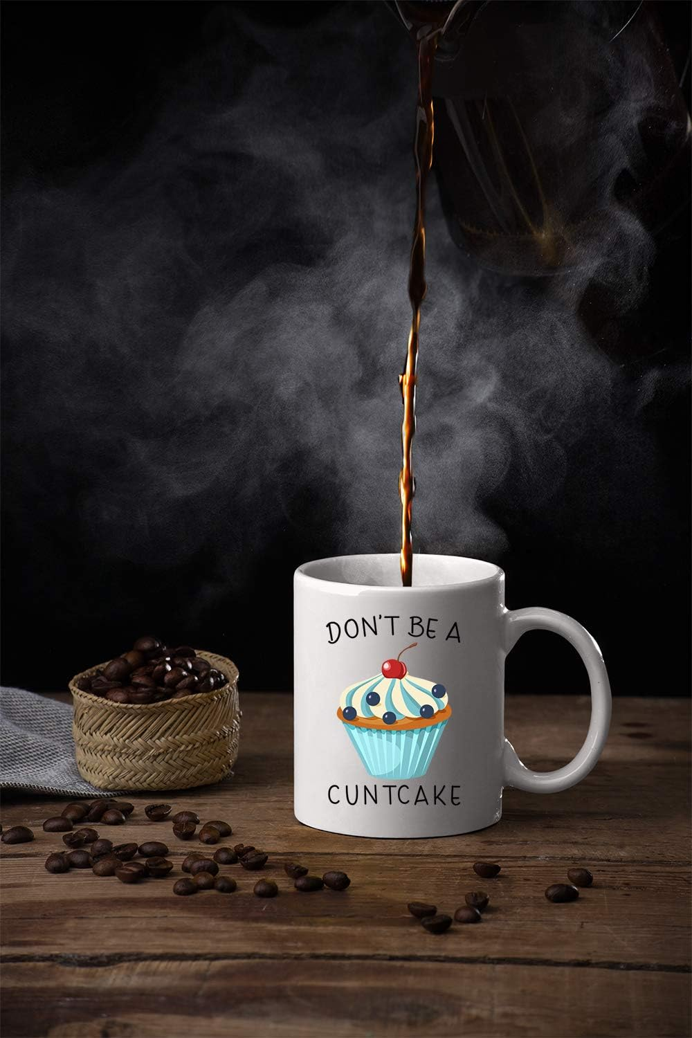 Don't Be A Cuntcake 11oz Coffee Tea Mug Funny Novelty Cup Great for Office Cute Gag for Workers, Bosses, Co-Worker, Friends, Inappropriate Coffee Mugs