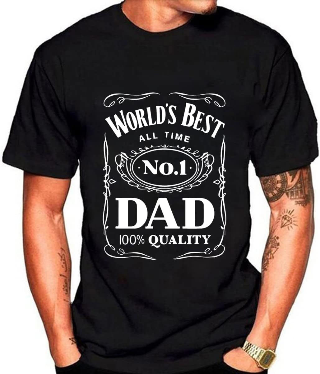 World´s Best No. 1 Dad Daddy Father Day giftsT-Shirt Black