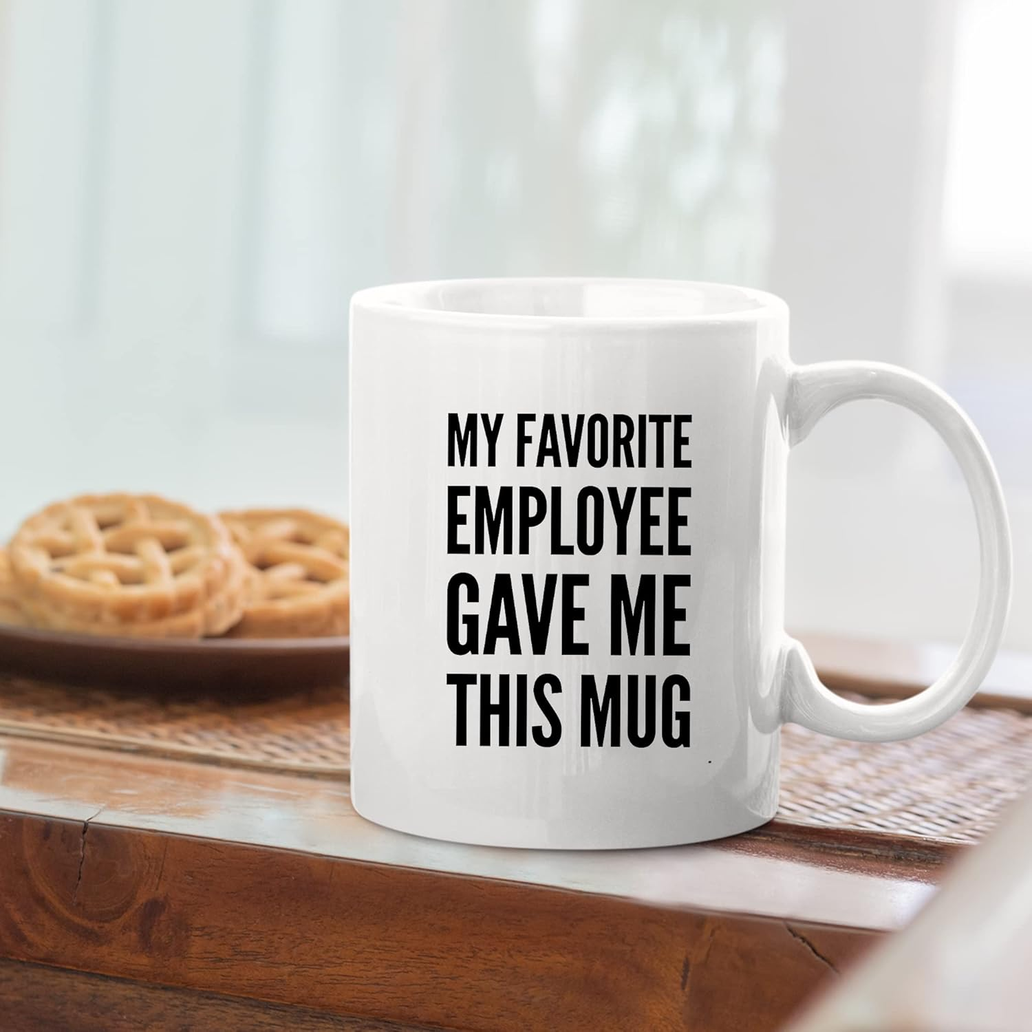 Panvola My Favorite Employee Gave Me This Mug Funny Boss Gift from Employees Coworkers Gifts To Employer Novelty Drinkware Ceramic Mug (11 oz, White)