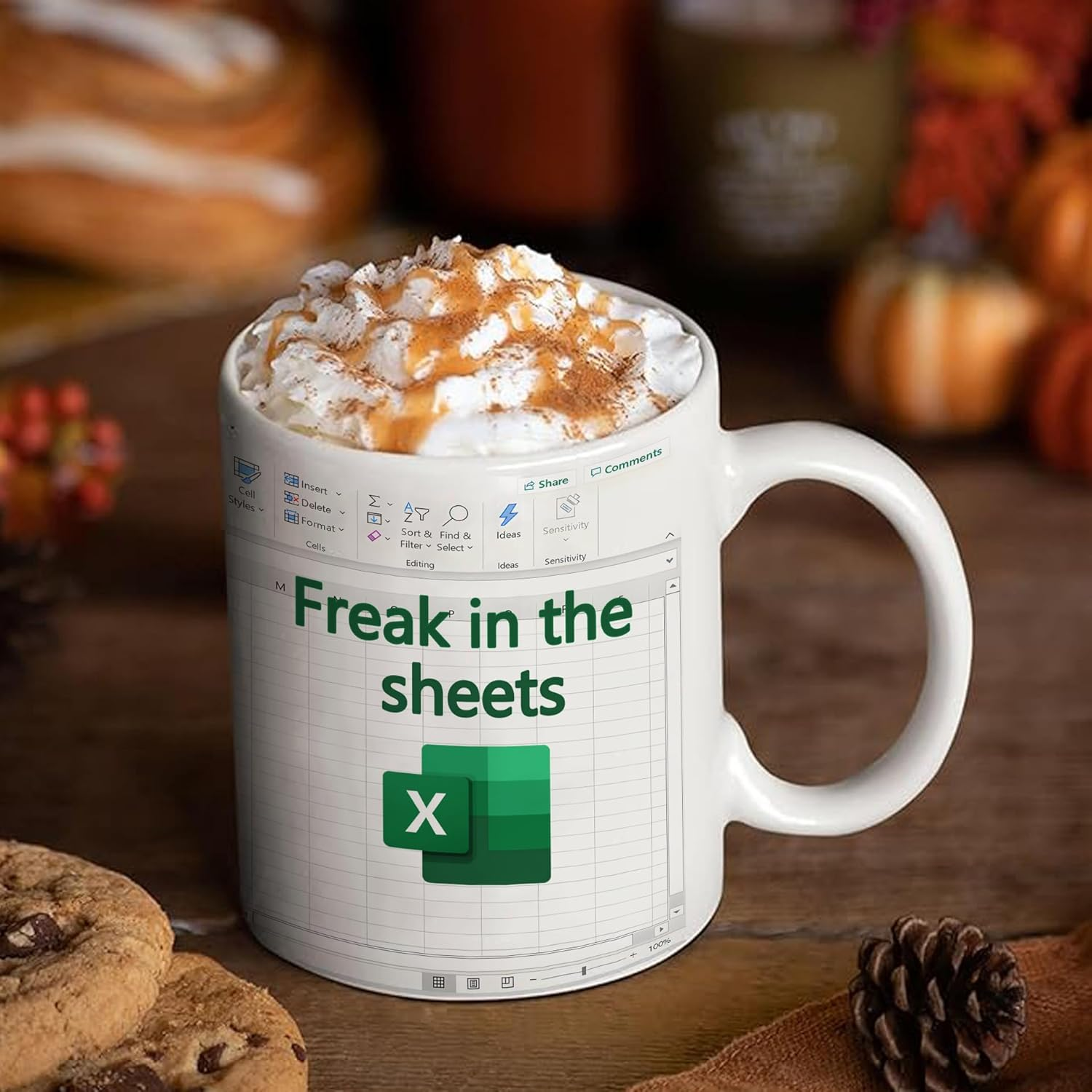 Funny Excel Coffee Mug, Freak In The Sheets Mug, Spreadsheet Excel Cup, Gifts for CPA CFO Coworkers Accounting Boss Friends, Novelty Gifts for Birthday Christmas New Year Men Women