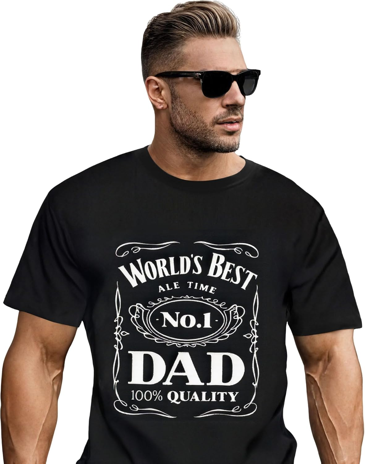 World´s Best No. 1 Dad Daddy Father Day giftsT-Shirt Black